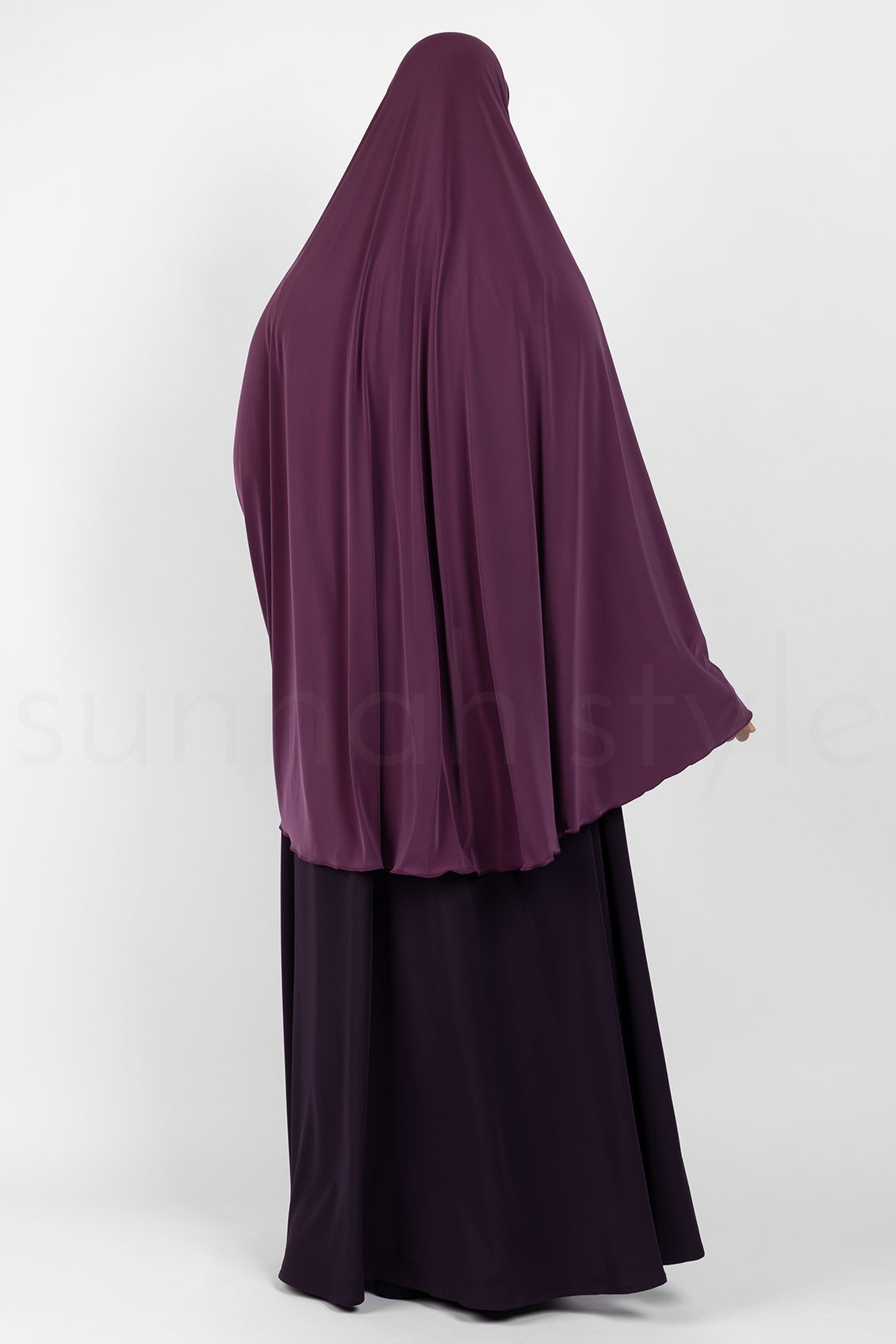 Sunnah Style Jersey Khimar Thigh Length Mulberry